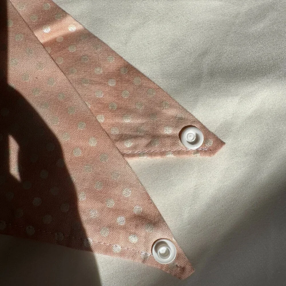 EUC, Canoodle Polka Dot Pattern Dog Bandana, White and Pink, Size M
